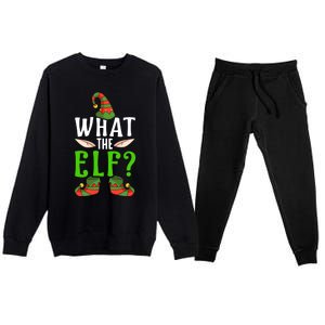 What The Elf Funny Ears No Swearing Christmas Gift Premium Crewneck Sweatsuit Set