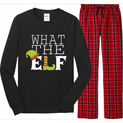 What The Elf Funny Christmas Festive Graphic Holiday Gift Long Sleeve Pajama Set