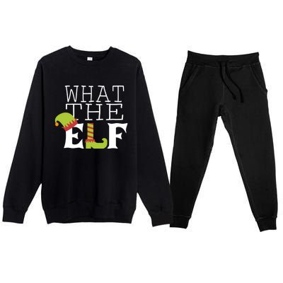 What The Elf Funny Christmas Festive Graphic Holiday Gift Premium Crewneck Sweatsuit Set