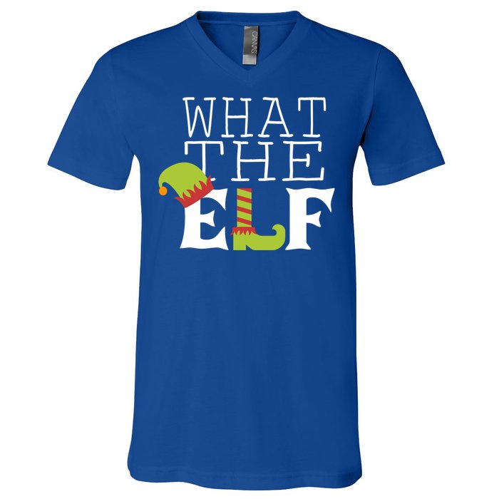 What The Elf Funny Christmas Festive Graphic Holiday Gift V-Neck T-Shirt