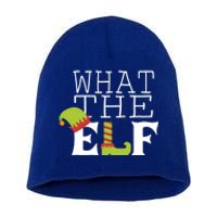 What The Elf Funny Christmas Festive Graphic Holiday Gift Short Acrylic Beanie