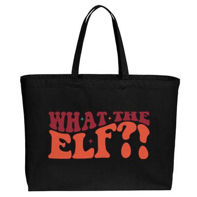 What The Elf Funny Holiday Christmas Gift Cotton Canvas Jumbo Tote