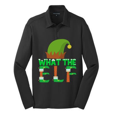 What The Elf Funny Family Matching Christmas Gift Silk Touch Performance Long Sleeve Polo