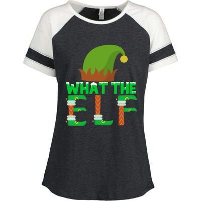 What The Elf Funny Family Matching Christmas Gift Enza Ladies Jersey Colorblock Tee