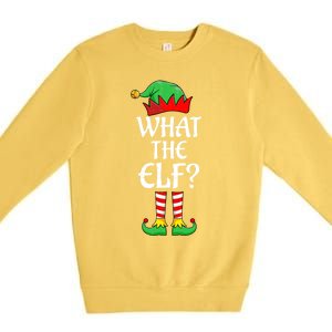 What The Elf Group Matching Family Christmas Outfit Pajama Meaningful Gift Premium Crewneck Sweatshirt