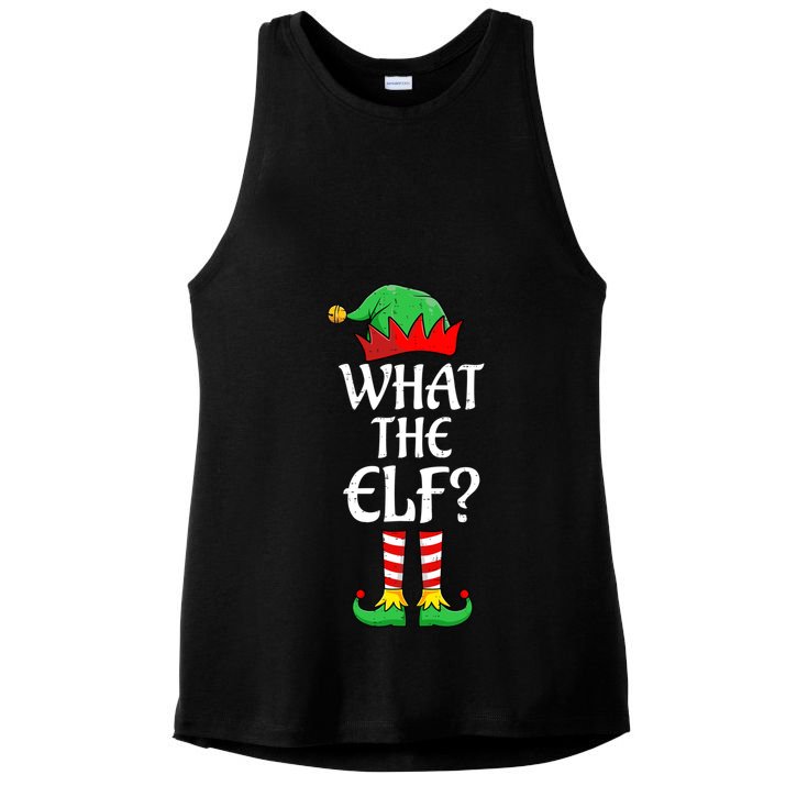 What The Elf Group Matching Family Christmas Outfit Pajama Meaningful Gift Ladies PosiCharge Tri-Blend Wicking Tank