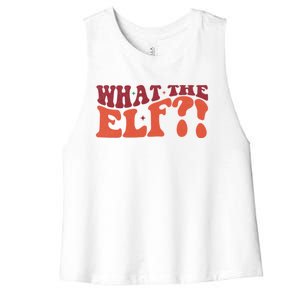 What The Elf Funny Holiday Christmas Gift Women's Racerback Cropped Tank