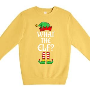 What The Elf Group Matching Family Christmas Outfit Pajama Funny Gift Premium Crewneck Sweatshirt