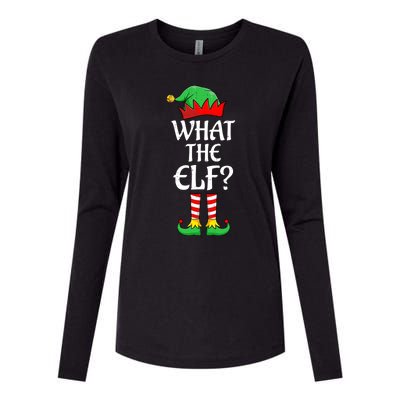 What The Elf Group Matching Family Christmas Outfit Pajama Funny Gift Womens Cotton Relaxed Long Sleeve T-Shirt