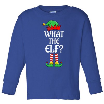 What The Elf Group Matching Family Christmas Outfit Pajama Funny Gift Toddler Long Sleeve Shirt