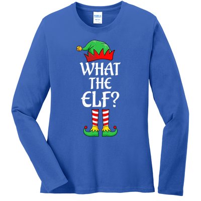 What The Elf Group Matching Family Christmas Outfit Pajama Funny Gift Ladies Long Sleeve Shirt