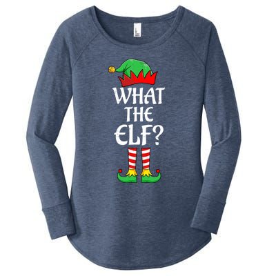 What The Elf Group Matching Family Christmas Outfit Pajama Funny Gift Women's Perfect Tri Tunic Long Sleeve Shirt