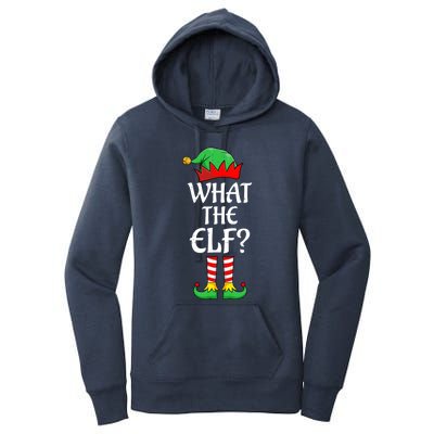 What The Elf Group Matching Family Christmas Outfit Pajama Funny Gift Women's Pullover Hoodie