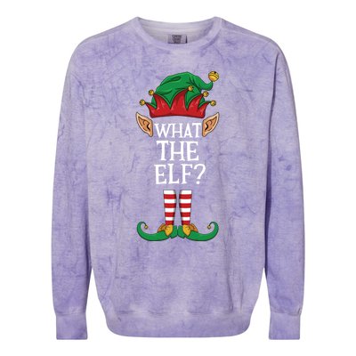 What The Elf Matching Family Christmas Holiday Group Gift Colorblast Crewneck Sweatshirt