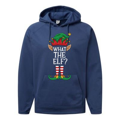 What The Elf Matching Family Christmas Holiday Group Gift Performance Fleece Hoodie