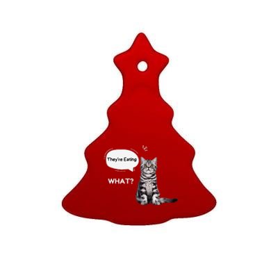 What They’Re Eating The Dogs They’Re Eating The Cats Pets Ceramic Tree Ornament