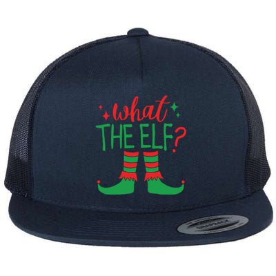 What The Elf Funny Gift Flat Bill Trucker Hat