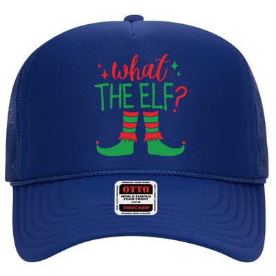 What The Elf Funny Gift High Crown Mesh Back Trucker Hat