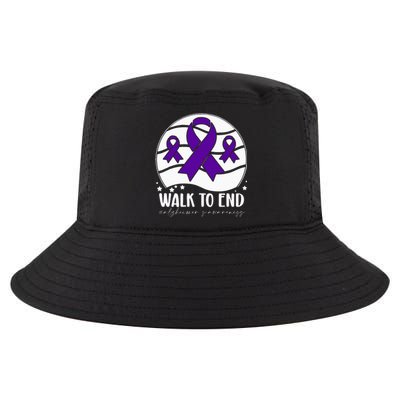 Walk To EndAlzheimer's Awareness ribbon Cool Comfort Performance Bucket Hat