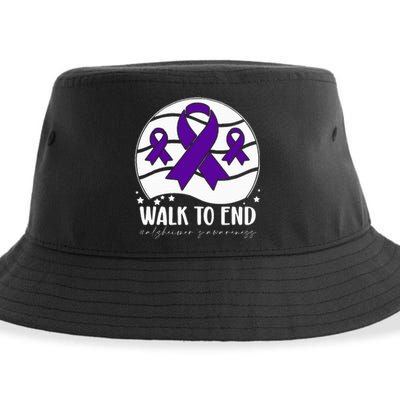 Walk To EndAlzheimer's Awareness ribbon Sustainable Bucket Hat