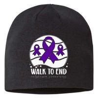 Walk To EndAlzheimer's Awareness ribbon Sustainable Beanie