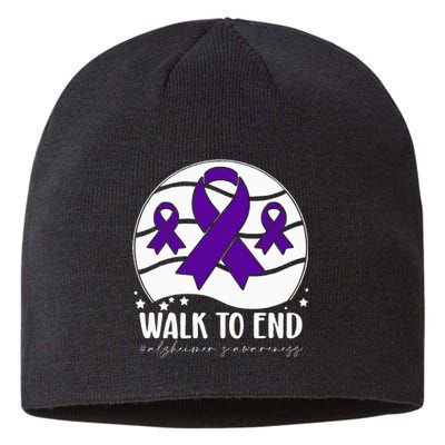 Walk To EndAlzheimer's Awareness ribbon Sustainable Beanie