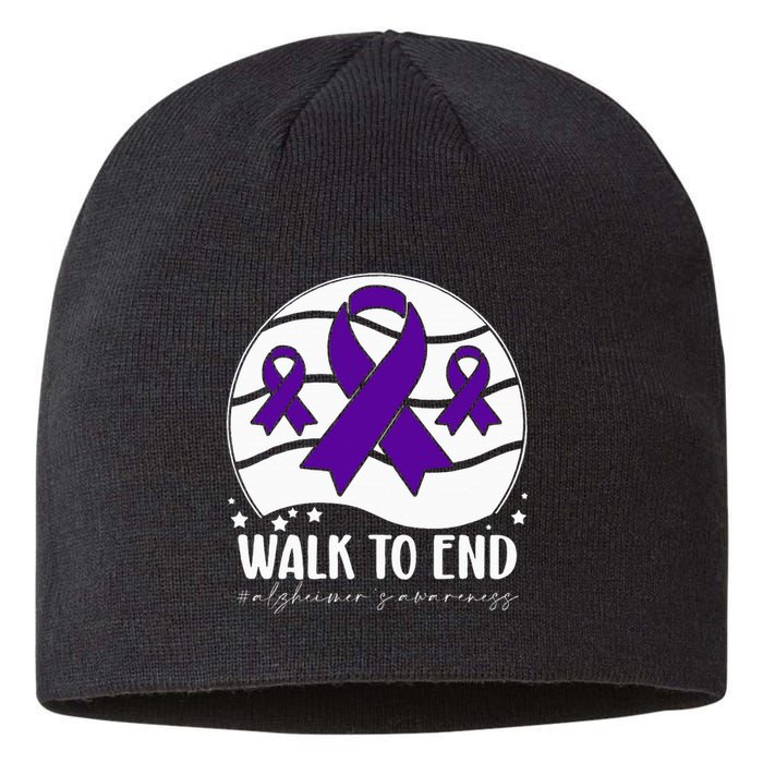 Walk To EndAlzheimer's Awareness ribbon Sustainable Beanie