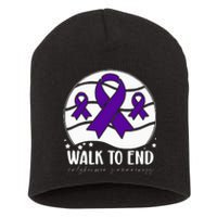 Walk To EndAlzheimer's Awareness ribbon Short Acrylic Beanie