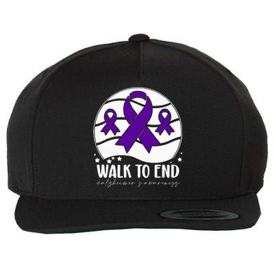 Walk To EndAlzheimer's Awareness ribbon Wool Snapback Cap