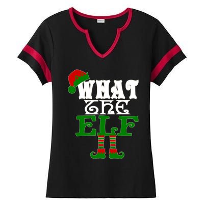 What The Elf Ugly Christmas Funny Gift Ladies Halftime Notch Neck Tee