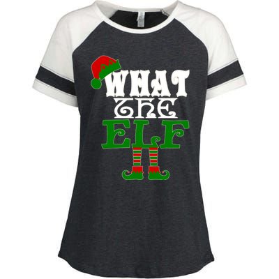 What The Elf Ugly Christmas Funny Gift Enza Ladies Jersey Colorblock Tee