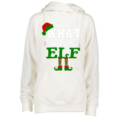 What The Elf Ugly Christmas Funny Gift Womens Funnel Neck Pullover Hood