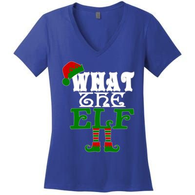 What The Elf Ugly Christmas Funny Gift Women's V-Neck T-Shirt