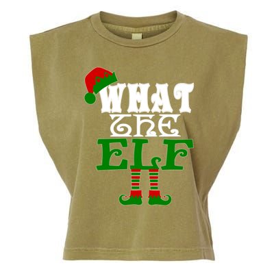 What The Elf Ugly Christmas Funny Gift Garment-Dyed Women's Muscle Tee