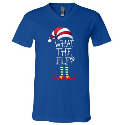 What The Elf? Family Matching Christmas Gift Group Gift V-Neck T-Shirt