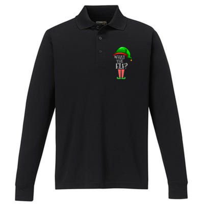 What The Elf Group Matching Family Christmas Performance Long Sleeve Polo