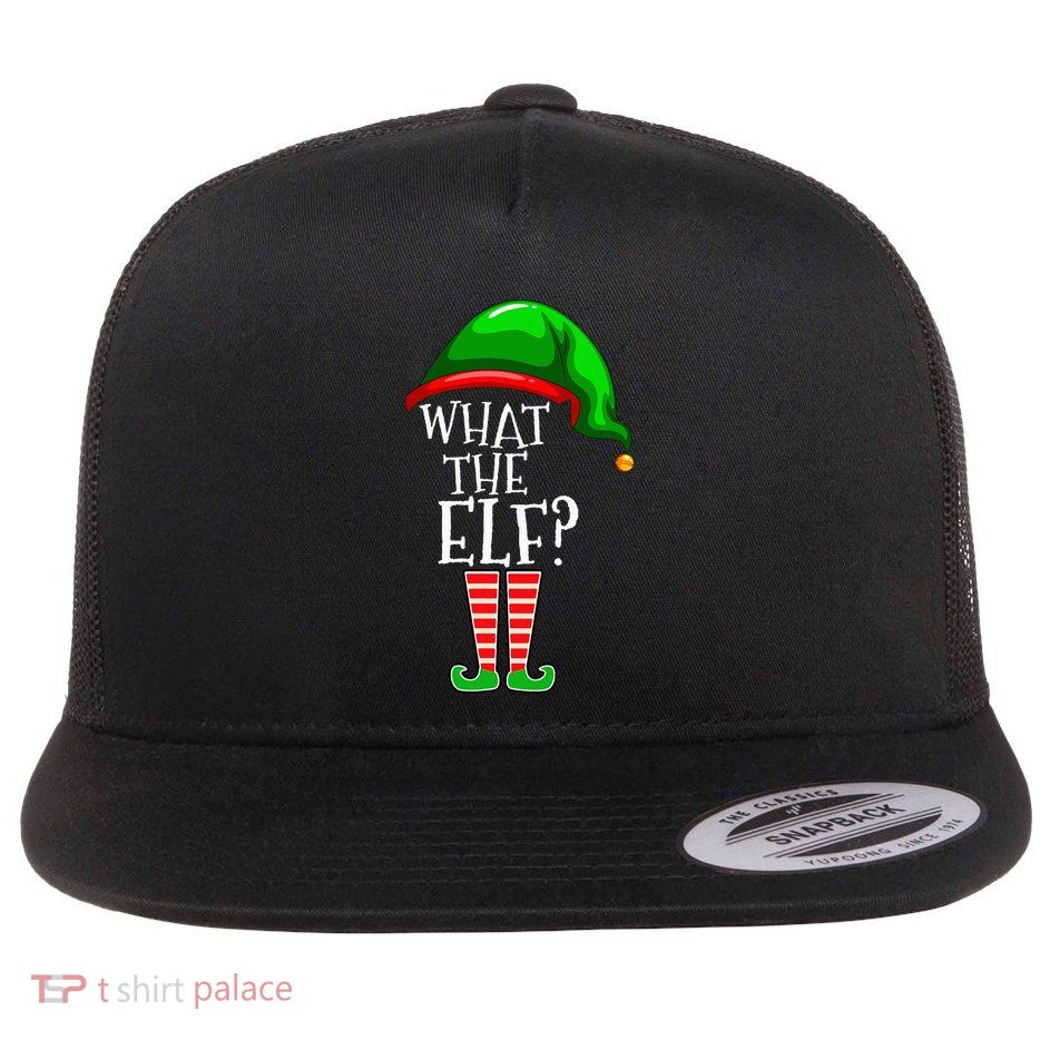 What The Elf Group Matching Family Christmas Flat Bill Trucker Hat