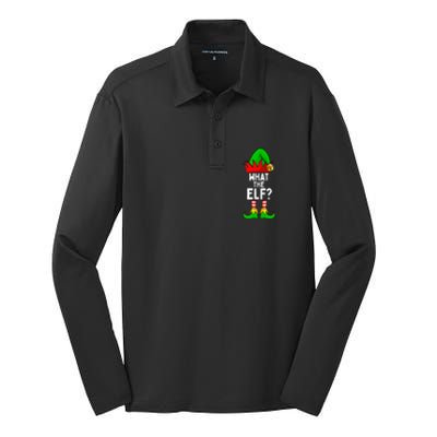 What The Elf Matching Family Christmas Silk Touch Performance Long Sleeve Polo