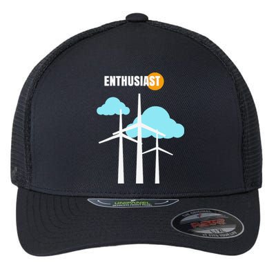 Wind Turbine Enthusiast Renewable Energy Environment Flexfit Unipanel Trucker Cap