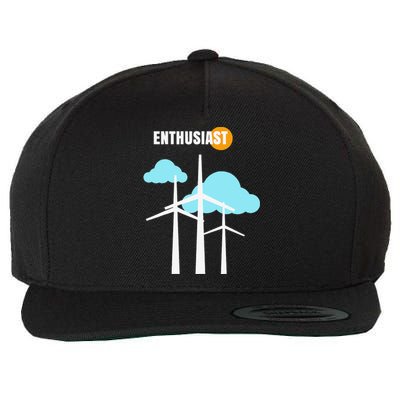 Wind Turbine Enthusiast Renewable Energy Environment Wool Snapback Cap