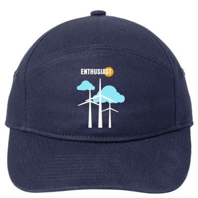 Wind Turbine Enthusiast Renewable Energy Environment 7-Panel Snapback Hat