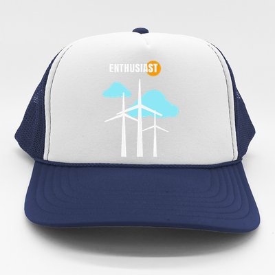 Wind Turbine Enthusiast Renewable Energy Environment Trucker Hat