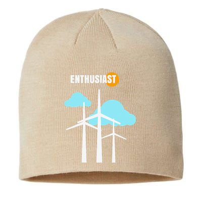 Wind Turbine Enthusiast Renewable Energy Environment Sustainable Beanie