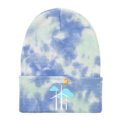 Wind Turbine Enthusiast Renewable Energy Environment Tie Dye 12in Knit Beanie