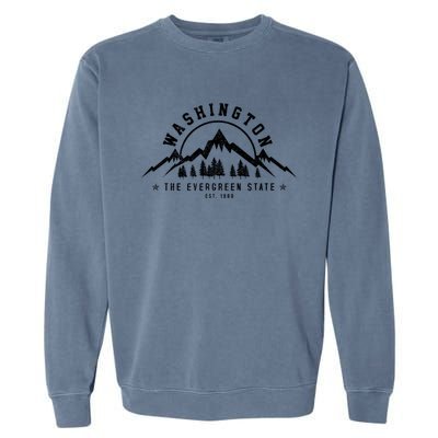 Washington The Evergreen State Nature Mountains Outdoor Gift T Garment-Dyed Sweatshirt