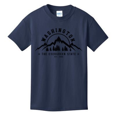 Washington The Evergreen State Nature Mountains Outdoor Gift T Kids T-Shirt