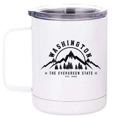 Washington The Evergreen State Nature Mountains Outdoor Gift T 12 oz Stainless Steel Tumbler Cup