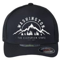 Washington The Evergreen State Nature Mountains Outdoor Gift Hoodie Flexfit Unipanel Trucker Cap