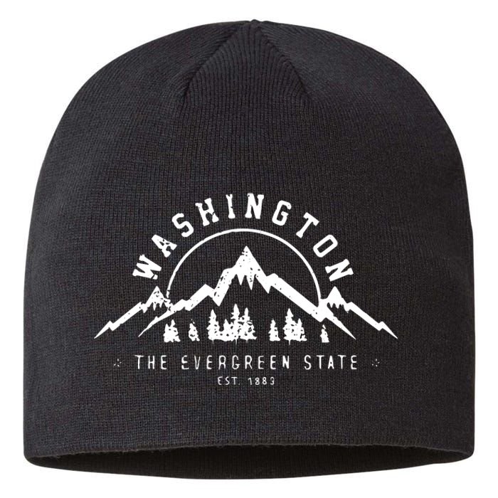 Washington The Evergreen State Nature Mountains Outdoor Gift Hoodie Sustainable Beanie