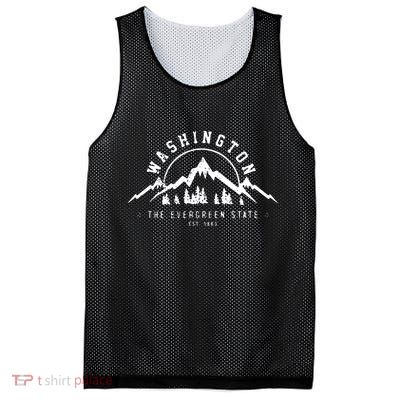 Washington The Evergreen State Nature Mountains Outdoor Gift Hoodie Mesh Reversible Basketball Jersey Tank